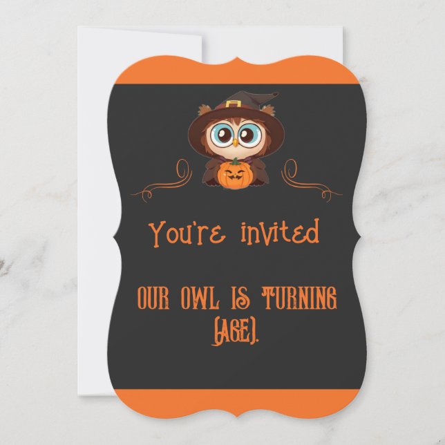 Halloween/Owl/Witch/Pumpkin/Fall Flat Note Card (Front)