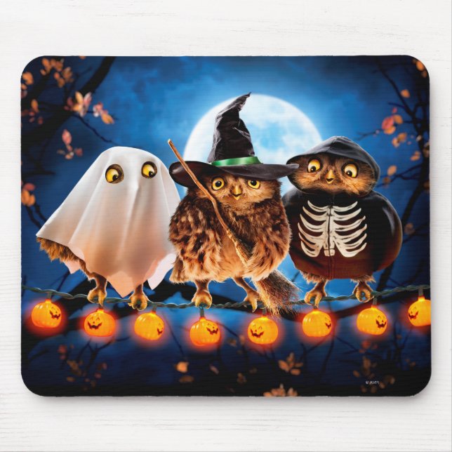 Halloween Owls Mouse Pad (Front)