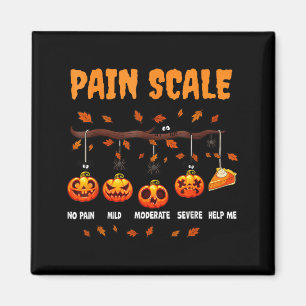 Halloween Pain Scale Funny Pumpkin Design for Fall Magnet