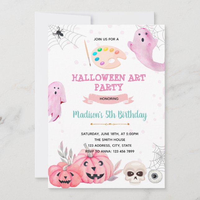 Halloween paint party invitation (Front)