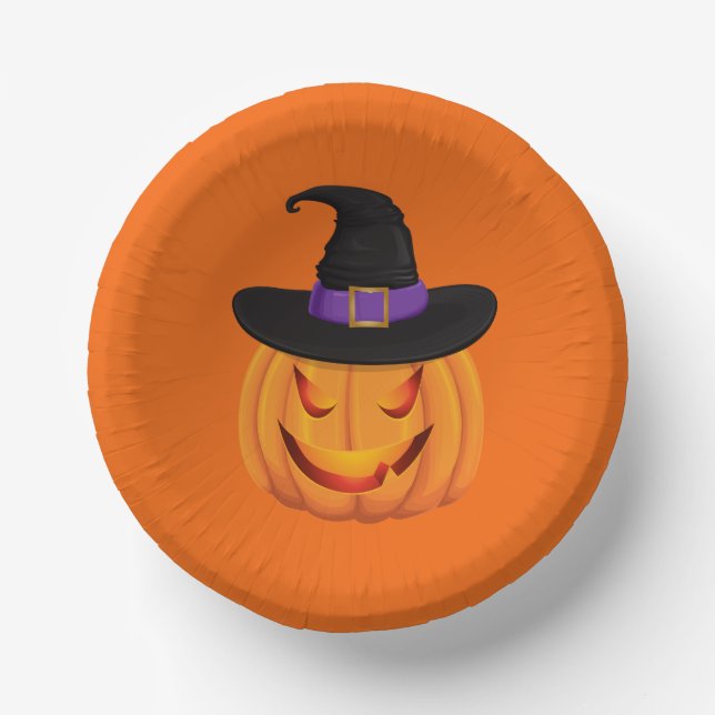 Halloween Paper Bowls-Pumpkin  Plate (Front)