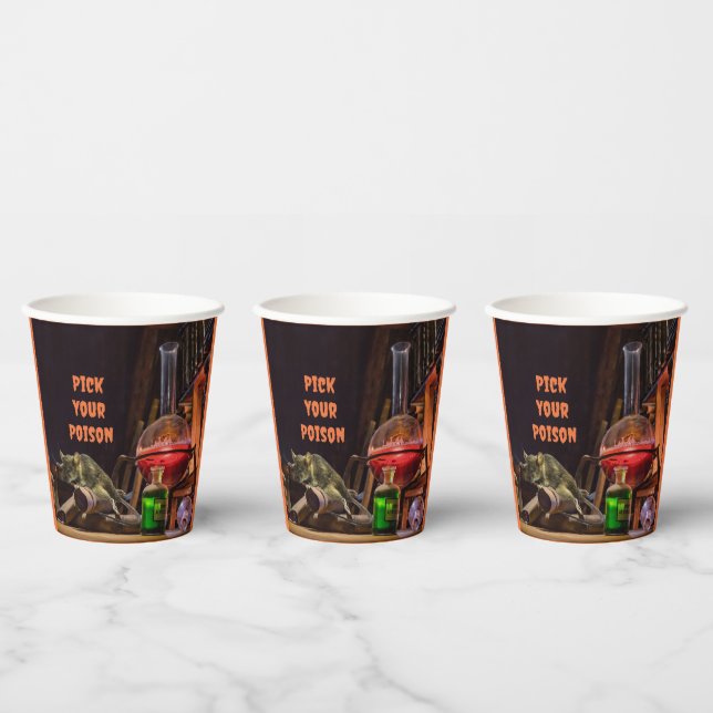 Halloween Paper Cups, Pick Your Poison Cups (Multi)