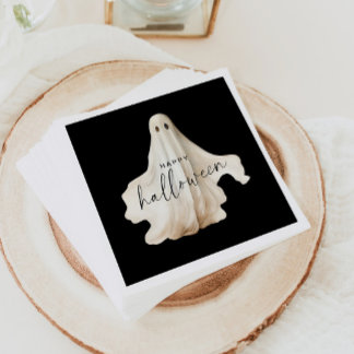 Halloween Paper Napkin Ghost Spooky Black Decor