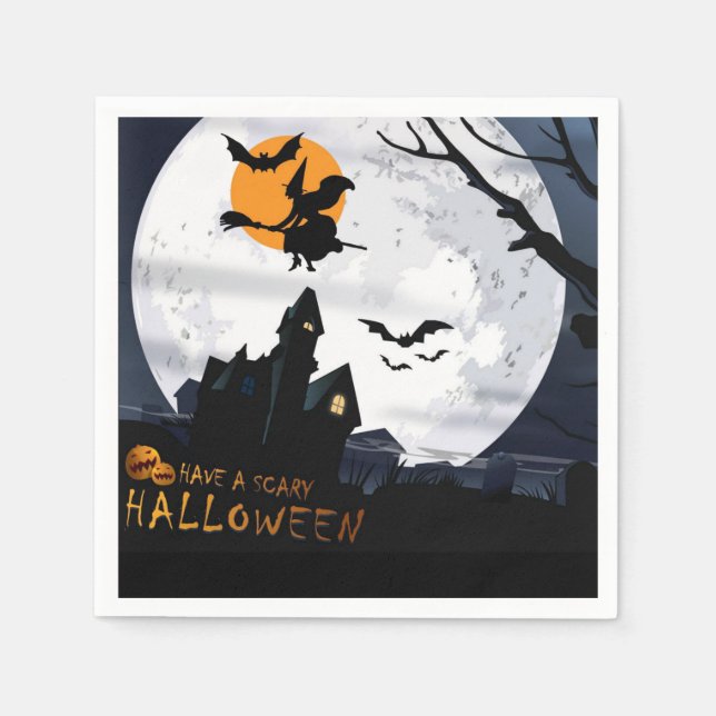 Halloween Paper Napkins, Happy Halloween Napkin (Front)
