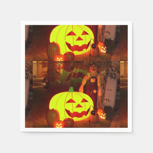 Halloween Paper Napkins, Pumpkin Napkin (Front)