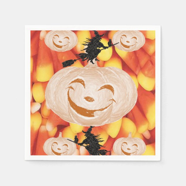 Halloween Paper Napkins, Pumpkin Napkin (Front)