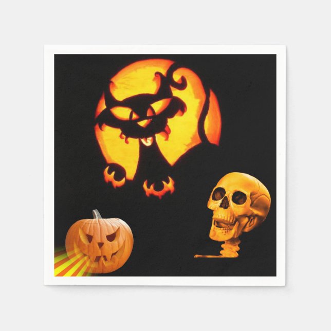 Halloween Paper Napkins, Skull Napkin (Front)