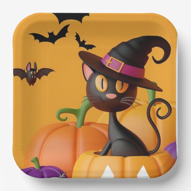 Halloween paper plates (Front)