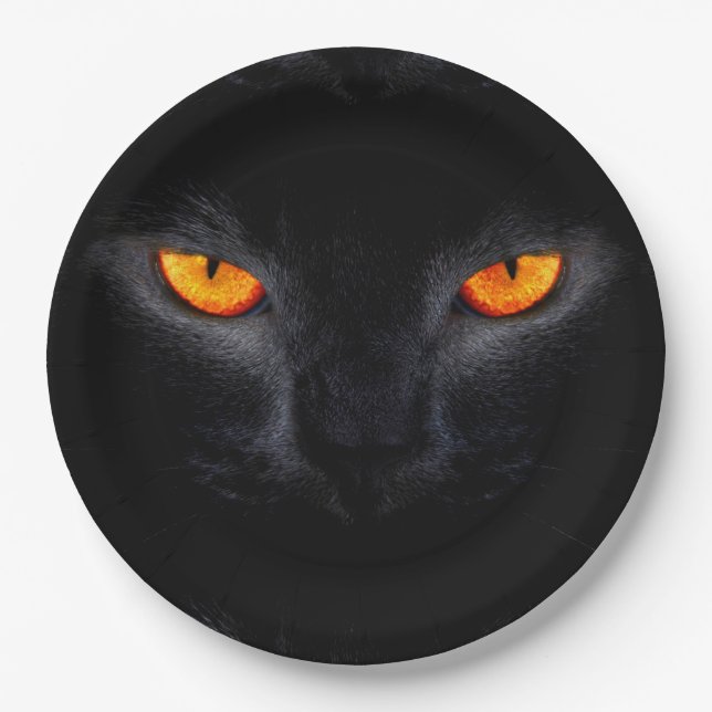 Halloween Paper Plates/Black Cat Paper Plate (Front)