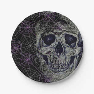 Halloween Paper Plates-Skull Paper Plate