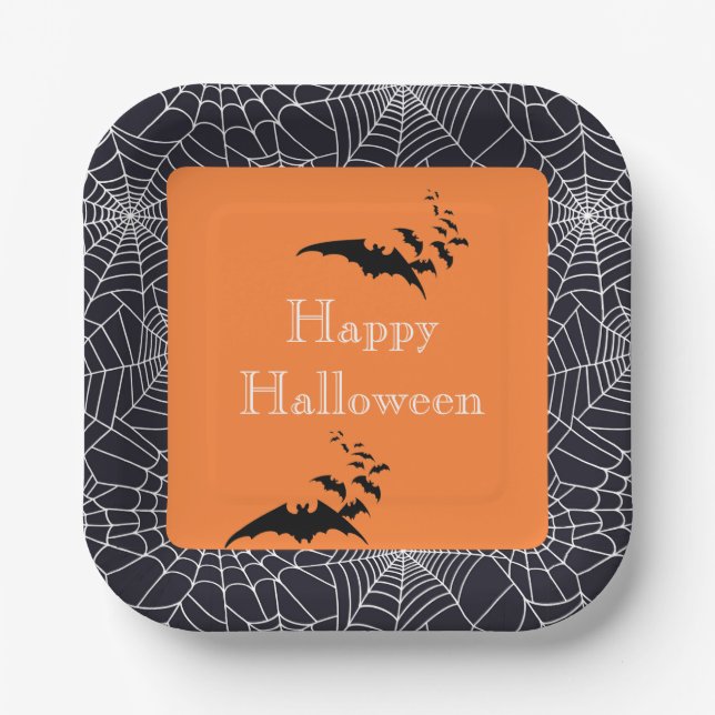 Halloween Paper Plates-Spider Webs Paper Plate (Front)