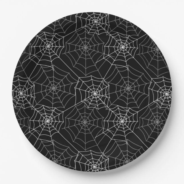 Halloween Paper Plates-Spider Webs Paper Plate (Front)