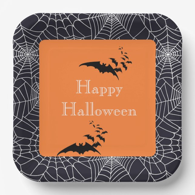 Halloween Paper Plates-Spider Webs Plate (Front)