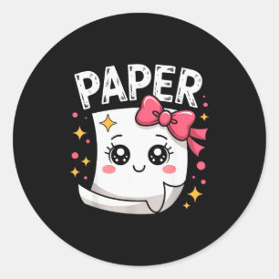 Halloween Paper Scissors Rock Matching Cute Paper  Classic Round Sticker