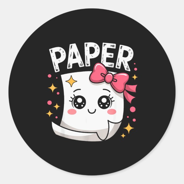 Halloween Paper Scissors Rock Matching Cute Paper  Classic Round Sticker (Front)