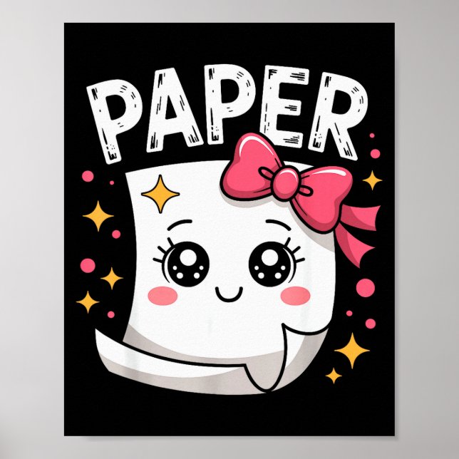 Halloween Paper Scissors Rock Matching Cute Paper  Poster (Front)