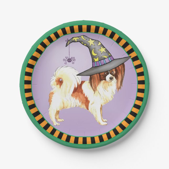 Halloween Papillon Paper Plate (Front)