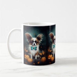 Halloween Papillon With Pumpkins Scary Coffee Mug