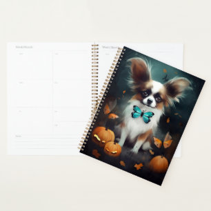 Halloween Papillon With Pumpkins Scary Planner