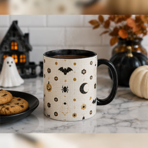 Halloween Parisian Bistro Mosaic Tile Coffee Mug