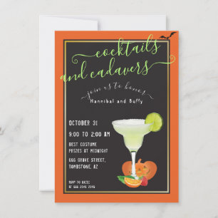 Halloween Parody Cocktails and Cadavers Strange  Invitation