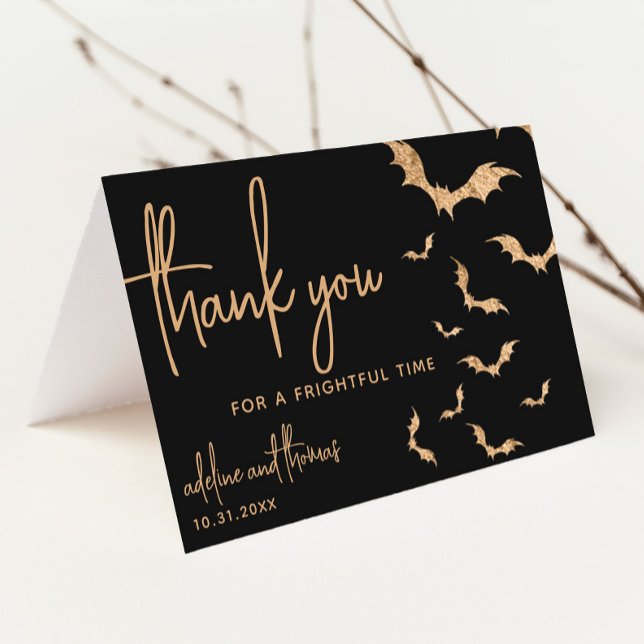 Halloween Party Bats Thank You Card (Creator Uploaded)
