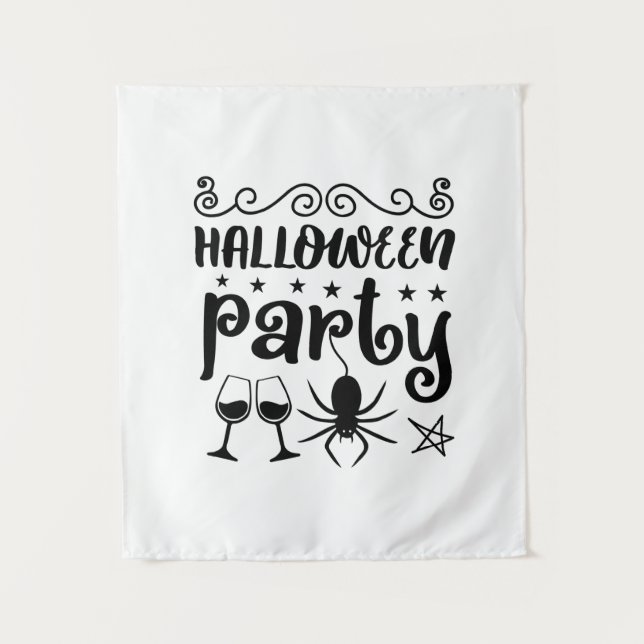 Halloween Party Birthday Tapestry (Front)