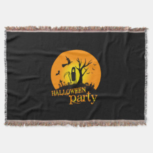 Halloween Party Birthday Throw Blanket
