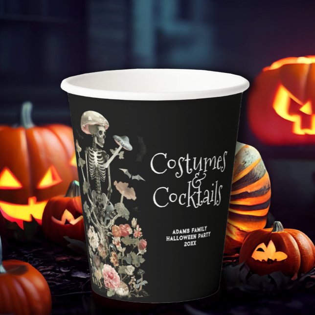 Halloween Party Black Spooky Costume & Cocktails  Paper Cups (Creator Uploaded)