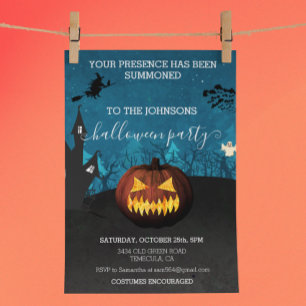 Halloween Party Budget Pumpkin Invitation
