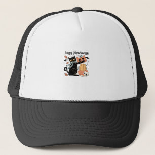 Halloween Party Cat Mom Costume Long Sleeve T-Shir Trucker Hat