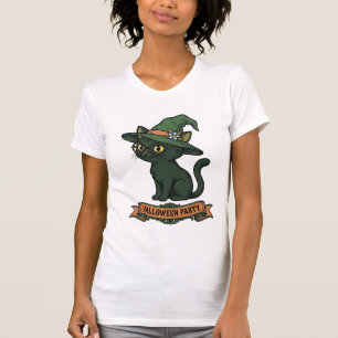 Halloween Party Cat Vintage Vector Design_1 T-Shirt
