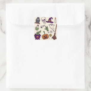 Halloween Party Characters Collections, Halloween  Square Sticker