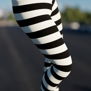 Halloween Party Costume Convict Striped Leggings