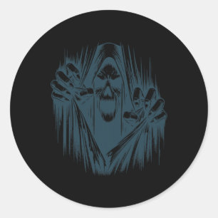 Halloween Party Costume Scary Ghoul Ripping Throug Classic Round Sticker