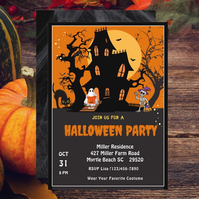 Halloween Party Creepy Haunted House  Invitation (Creator Uploaded)