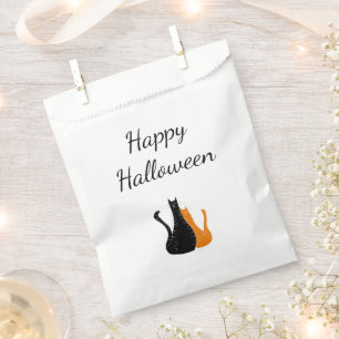 Halloween Party Cute Cats Black Orange  Favour Bag