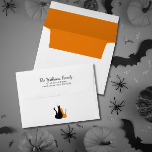 Halloween Party Cute Orange Black Cats  Envelope