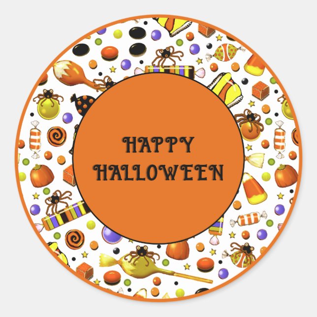 Halloween Party Decor Classic Round Sticker (Front)