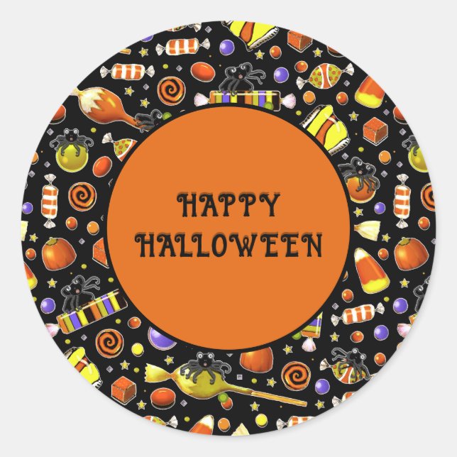 Halloween Party Decor Classic Round Sticker (Front)