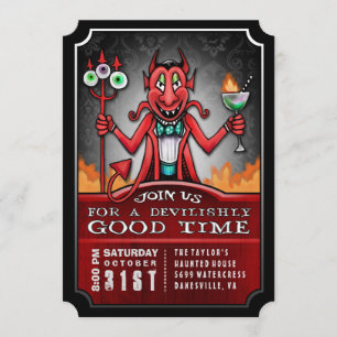 Halloween Party Devilish Good Time Fun Invitation