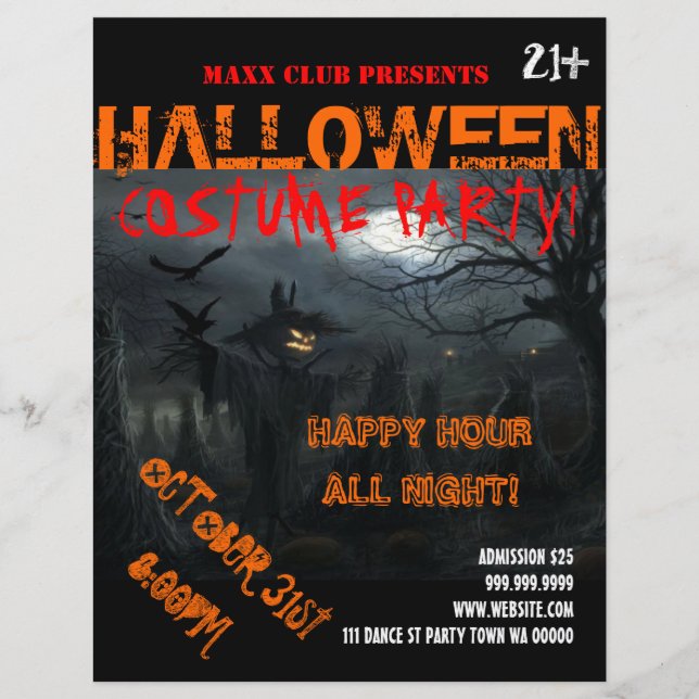 Halloween Party Event Announcement DJ CLUB Flyer (Front)