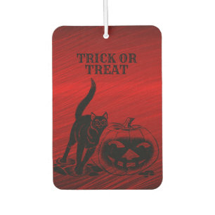Halloween Party Evil Black Cat Pumpkin Red Scary Car Air Freshener