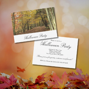 Halloween Party Fall Photo Nature Scene Invitation