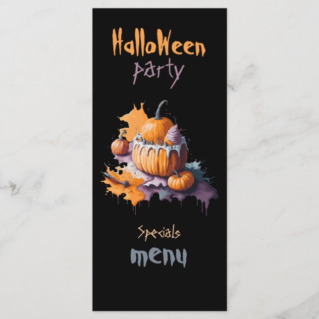 Halloween party Flat Menu black background (Front)