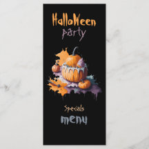Halloween party Flat Menu black background