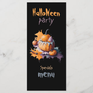 Halloween party Flat Menu black background
