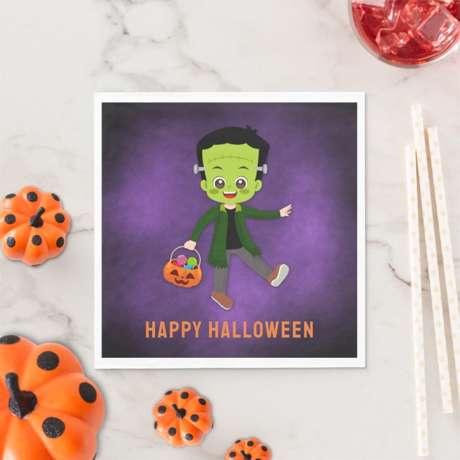 Halloween Party for Kids Frankenstein  Paper  Napkin (Creator Uploaded)