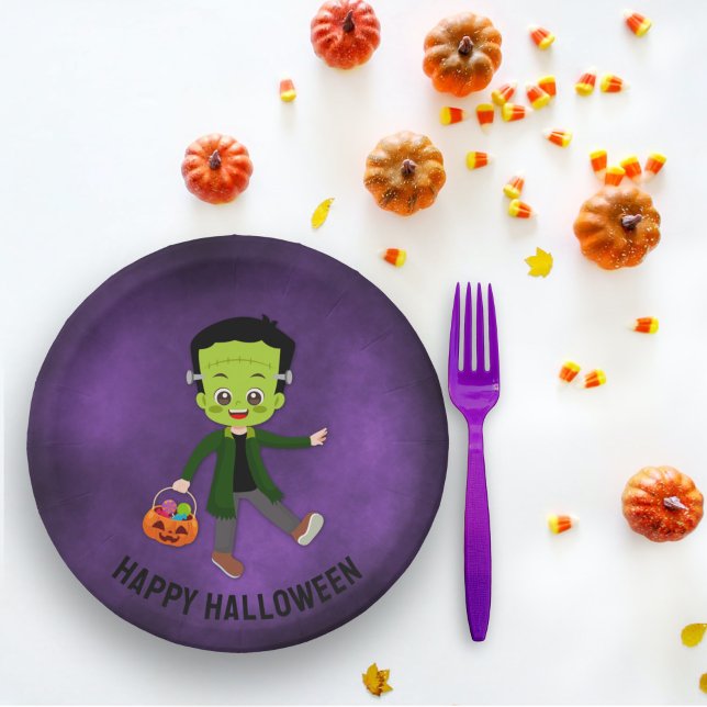 Halloween Party for Kids Frankenstein  Paper Plate (Creator Uploaded)