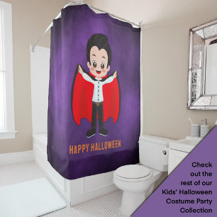 Halloween Party for Kids Vampire Shower Curtain